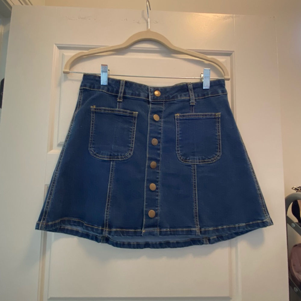 Button up jean skirt
